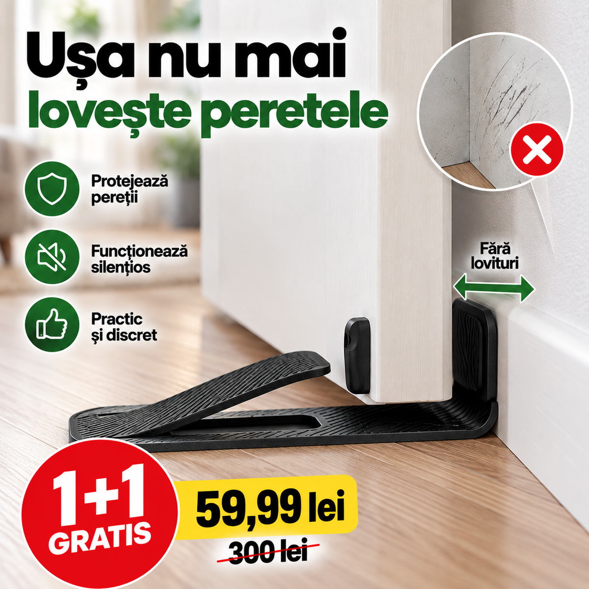 Opritor de Ușă - Fără Găurire 1+1 Gratis